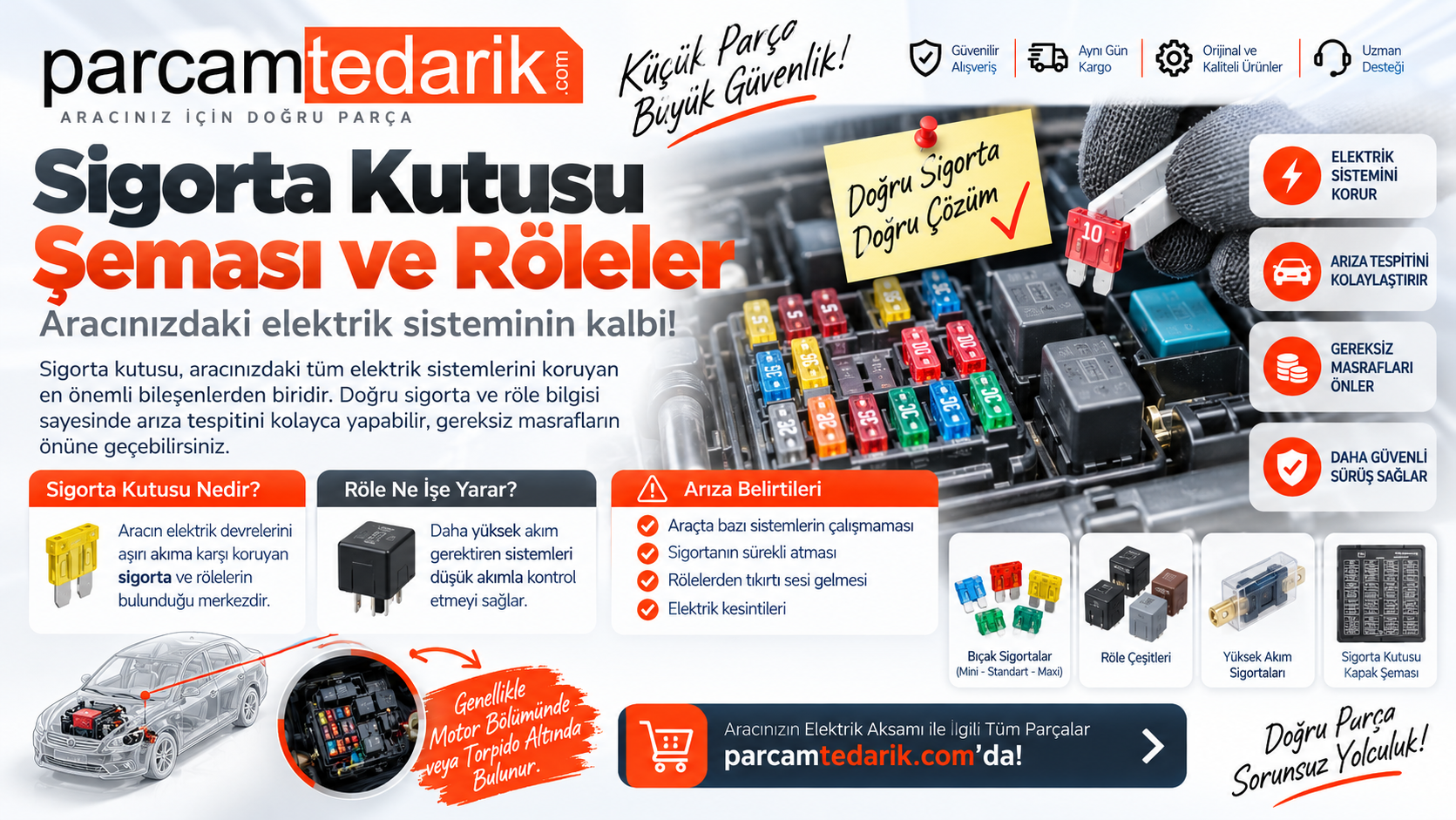 Sigorta Kutusu Şeması ve Röleler | parcamtedarik.com