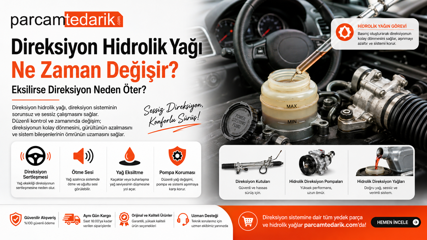 Direksiyon Hidrolik Yağı Ne Zaman Değişir? | parcamtedarik.com