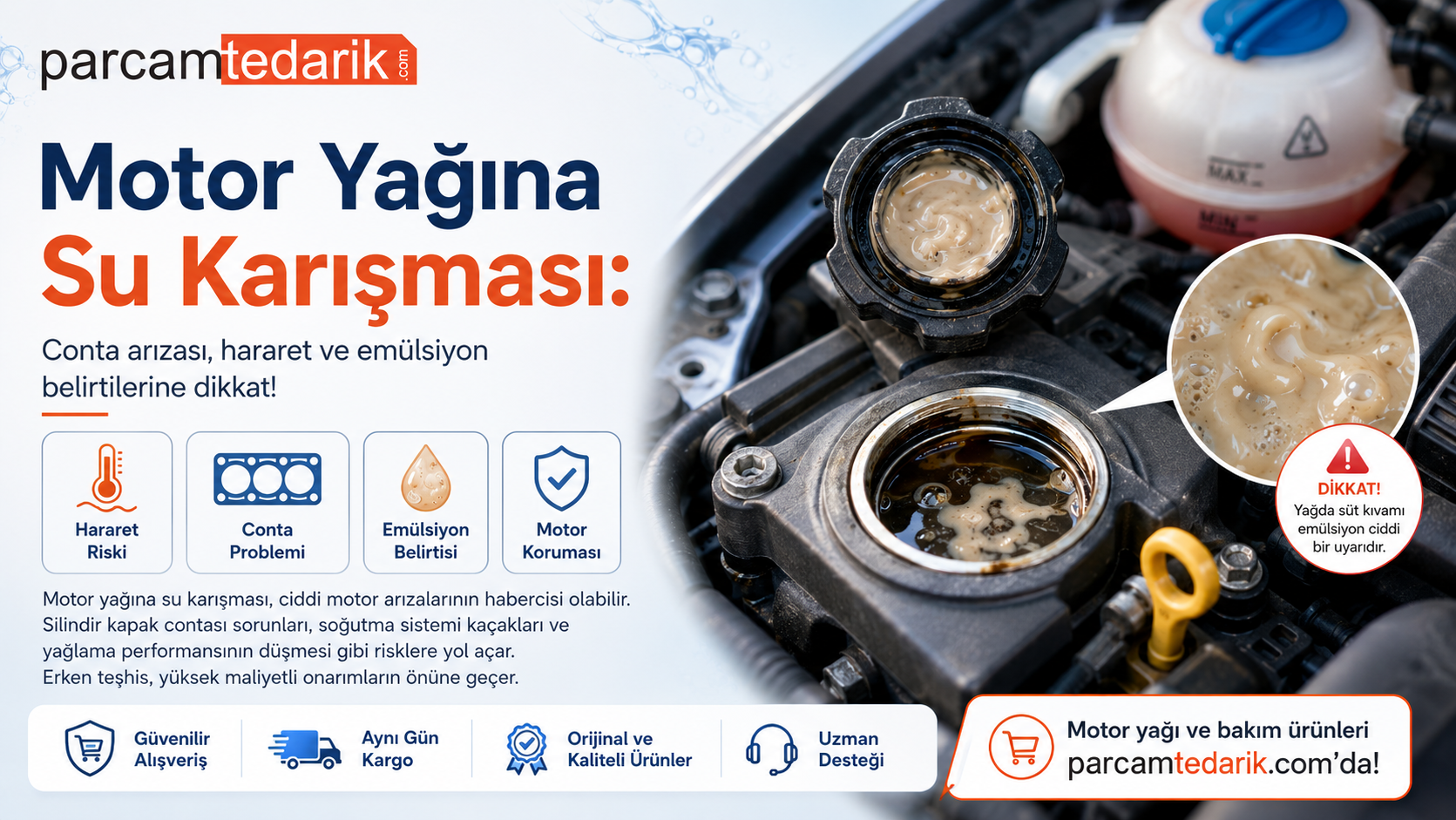 Motor Yağına Su Karışması | parcamtedarik.com