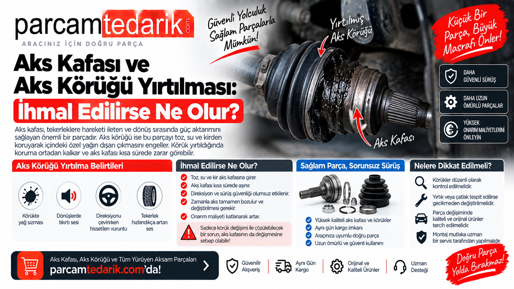 Aks Kafası ve Aks Körüğü Yırtılması | parcamtedarik.com
