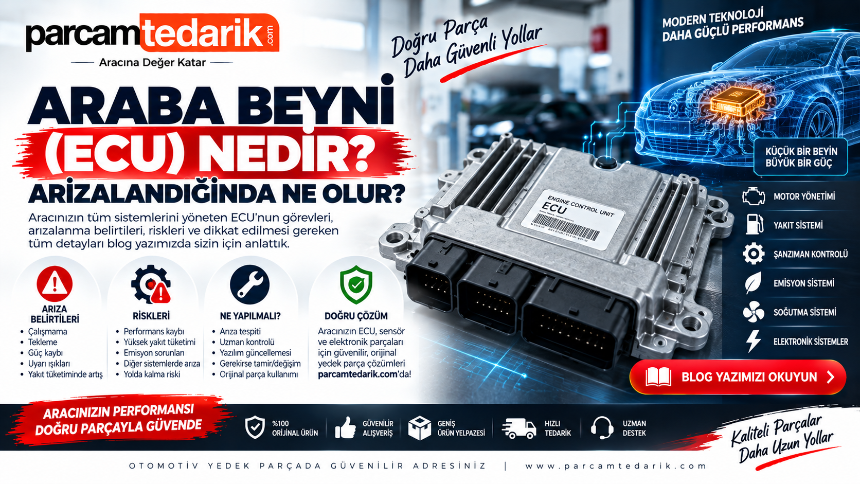 Araba Beyni (ECU) Nedir? Arızalandığında Ne Olur? | parcamtedarik.com