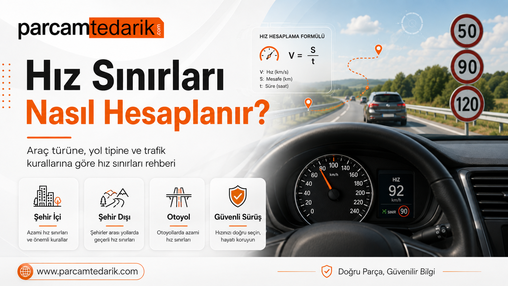 Türkiye’de Araçlara ve Yol Türlerine Göre Hız Limitleri  | parcamtedarik.com