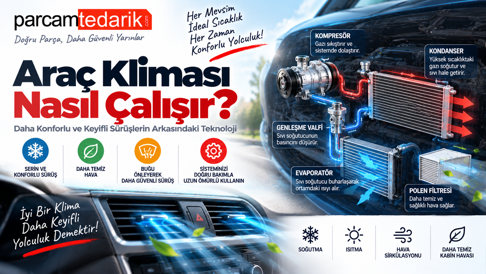 Araç Kliması Nasıl Çalışır?  | parcamtedarik.com