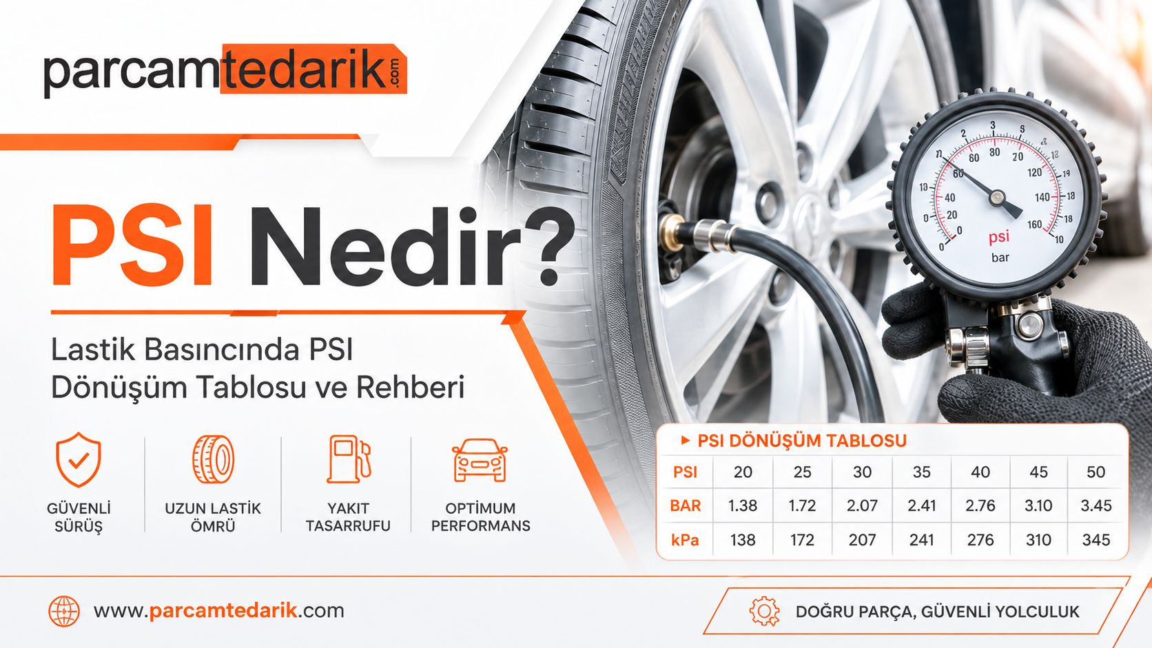 PSI Nedir? Lastik Basıncı Rehberi  | parcamtedarik.com