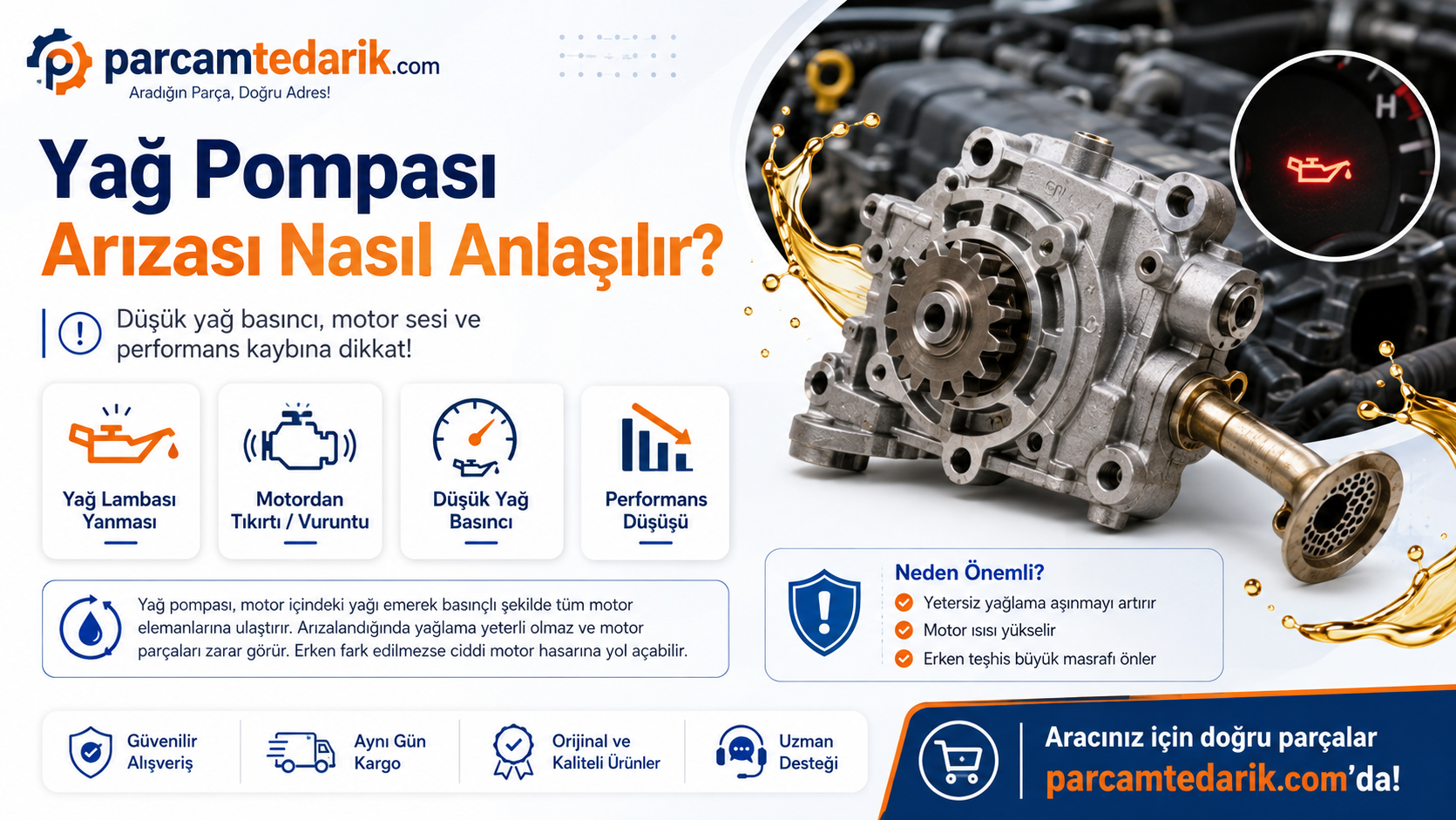 Yağ Pompası Arızası Nasıl Anlaşılır?  | parcamtedarik.com