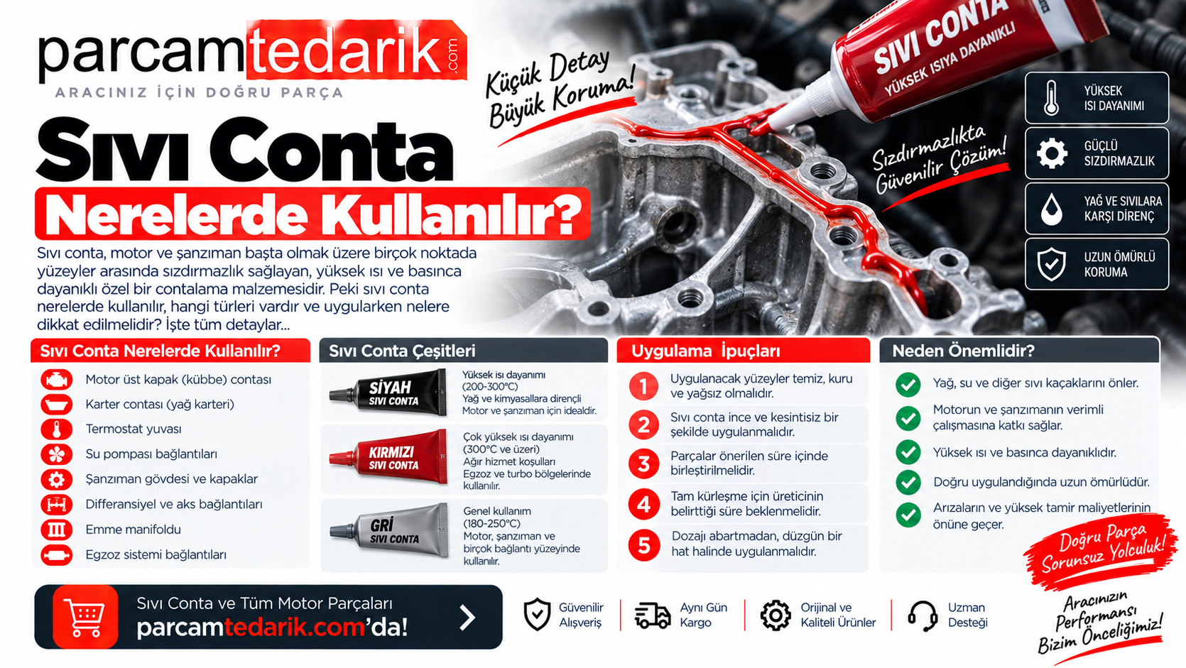 Sıvı Conta Nerelerde Kullanılır? | parcamtedarik.com