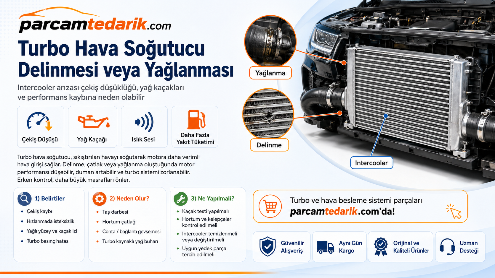 Turbo Hava Soğutucu Delinmesi veya Yağlanması | parcamtedarik.com