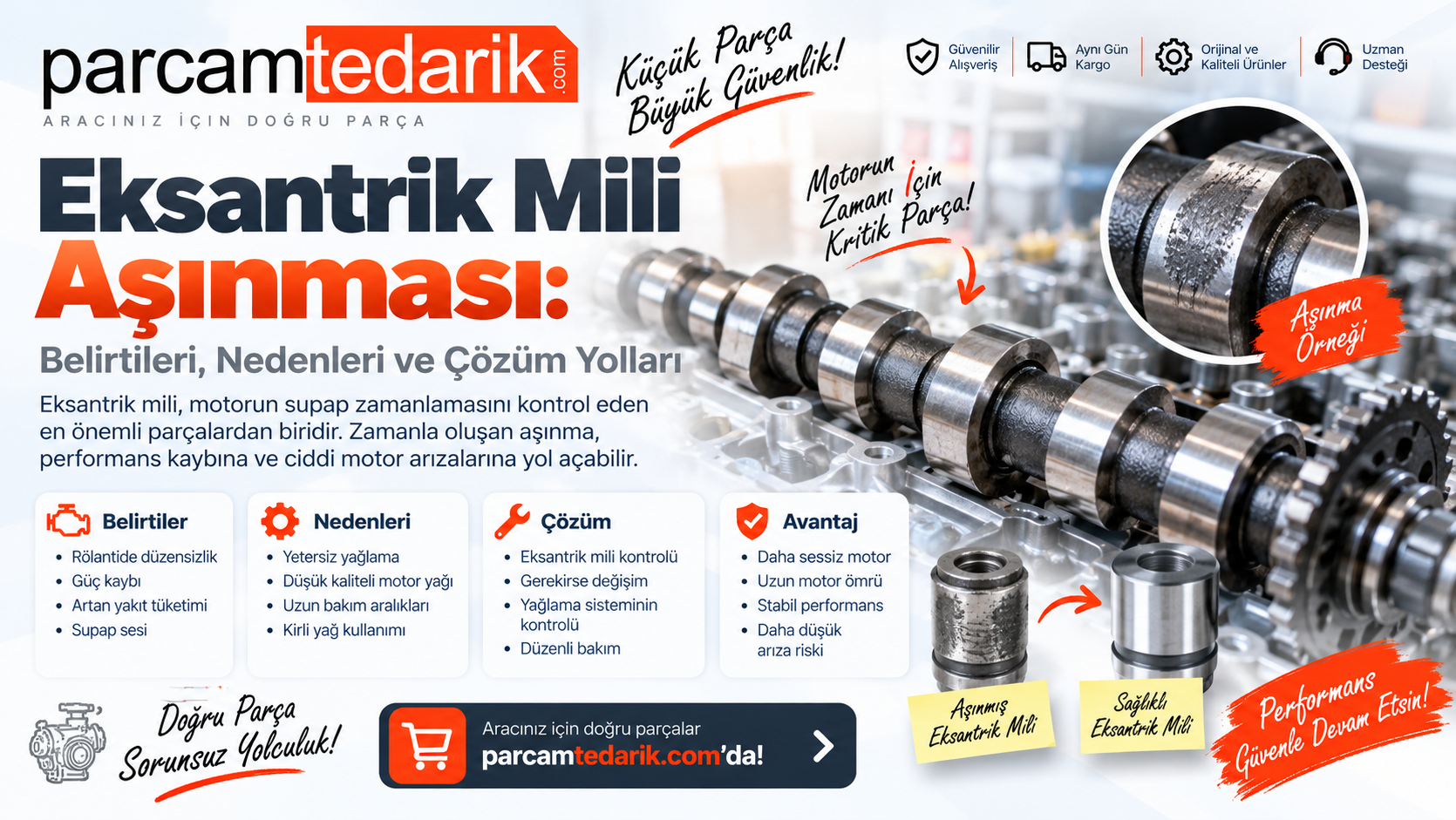Eksantrik Mili Aşınması  | parcamtedarik.com