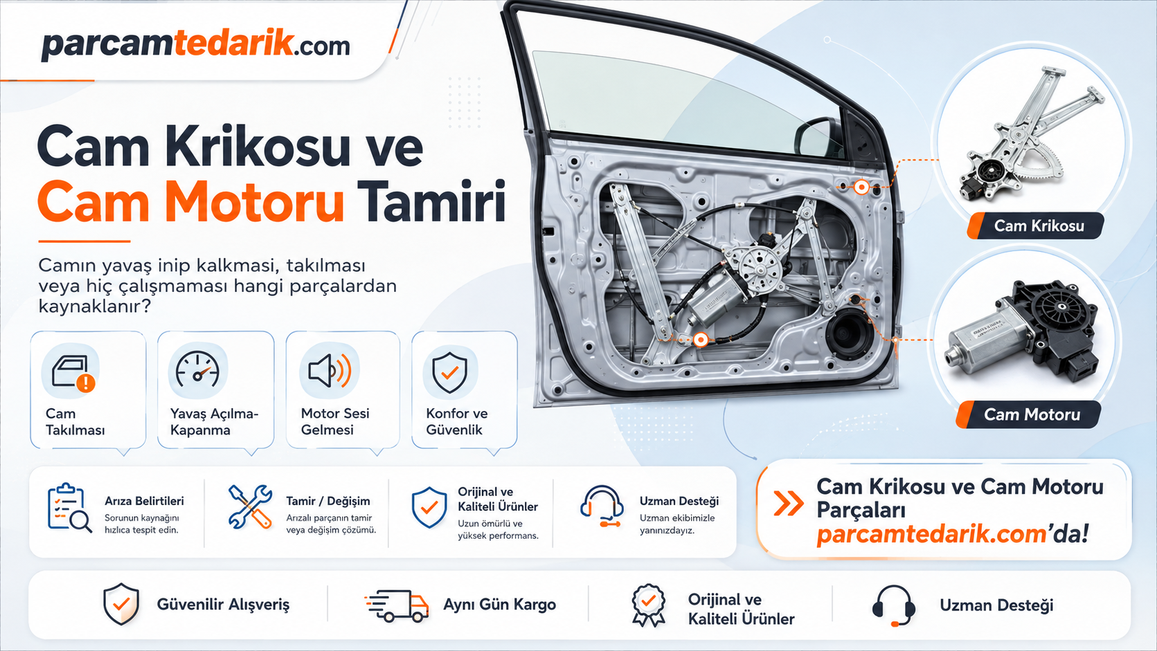 Cam Krikosu ve Cam Motoru Tamiri | parcamtedarik.com