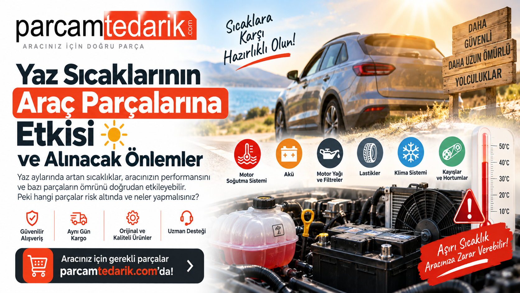 Yaz Sıcaklarının Araç Parçalarına Etkisi ve Alınacak Önlemler  | parcamtedarik.com