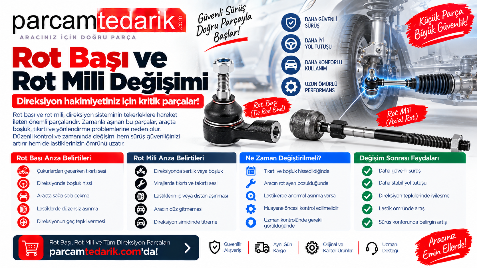 Rot Başı ve Rot Mili Değişimi | parcamtedarik.com