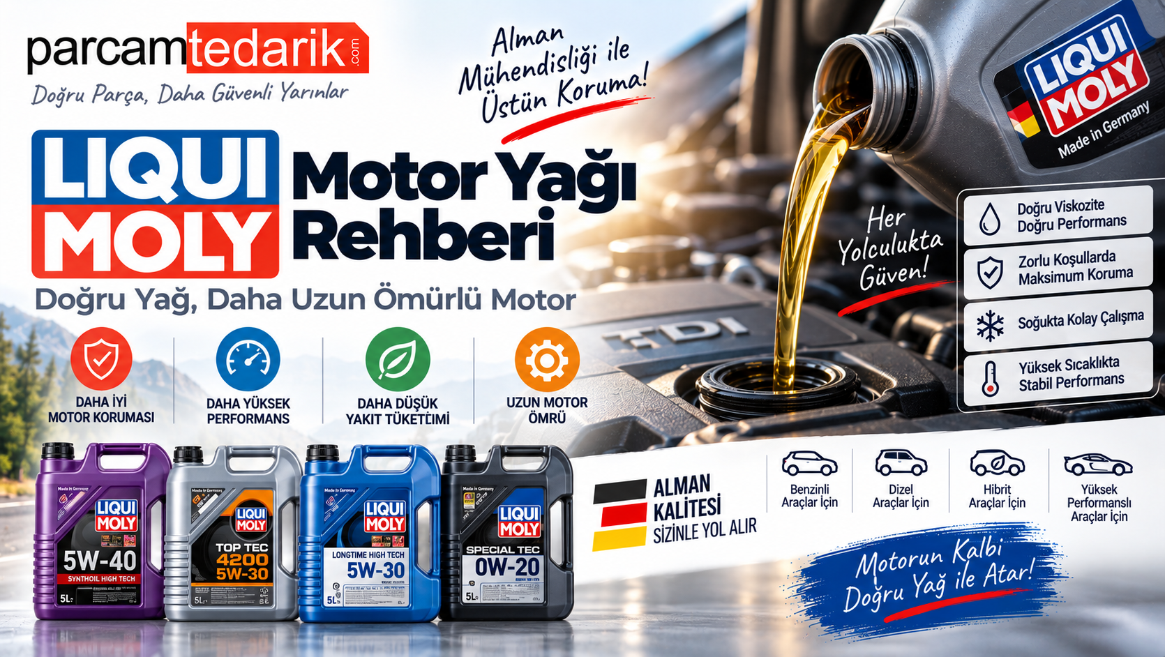 Liqui Moly Motor Yağı Rehberi  | parcamtedarik.com