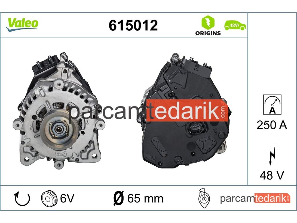 VALEO 615012 | E-TSI Marş Alternatoru 48V 250A